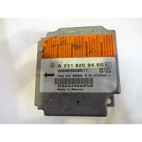 KIT AIRBAG KOMPLET OEM N. 18058 KIT AIRBAG COMPLETO ORIGINAL REZERVNI DEL MERCEDES CLASSE E W211 S211 BER/SW (03/2002 - 05/2006) DIESEL LETNIK 2005