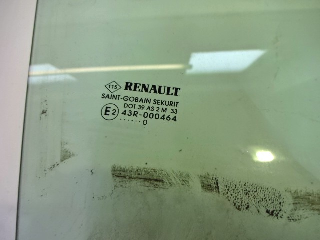 STEKLO ZADNJIH DESNIH VRAT OEM N. 8200427730 ORIGINAL REZERVNI DEL RENAULT CLIO BR0//1 CR0/1 KR0/1 MK3 R (05/2009 - 2013) BENZINA/GPL LETNIK 2010