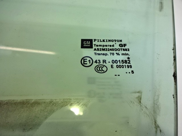 STEKLO SPREDNJIH LEVIH VRAT OEM N. 93183266 ORIGINAL REZERVNI DEL OPEL ASTRA H A04 L48,L08,L35,L67 5P/3P/SW (2004 - 2007) DIESEL LETNIK 2005