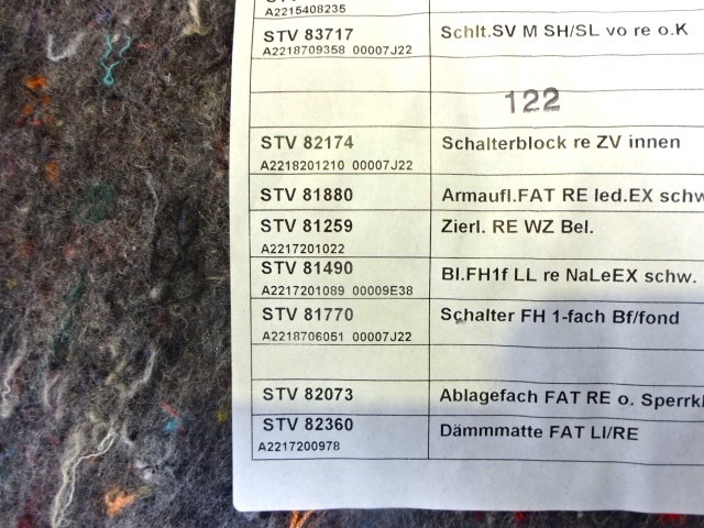 NOTRANJA OBLOGA SPREDNJIH VRAT OEM N. PNADPMBCLASSW221BR4P ORIGINAL REZERVNI DEL MERCEDES CLASSE S W221 (2005 - 2013)BENZINA LETNIK 2008