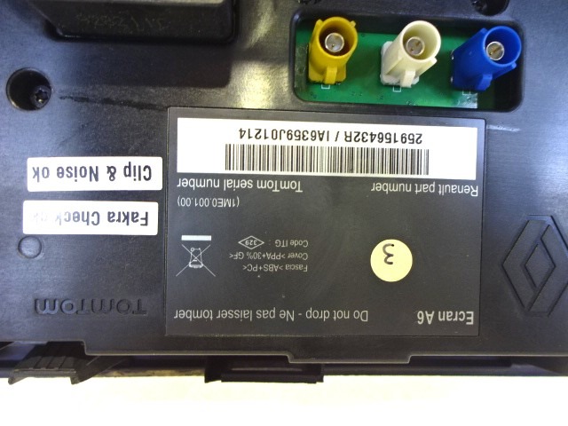 REZERVNI DELI, RADIJSKO-NAVIGACIJSKE NAPRAVE OEM N. 259156432R ORIGINAL REZERVNI DEL RENAULT CLIO BR0//1 CR0/1 KR0/1 MK3 R (05/2009 - 2013) BENZINA/GPL LETNIK 2009