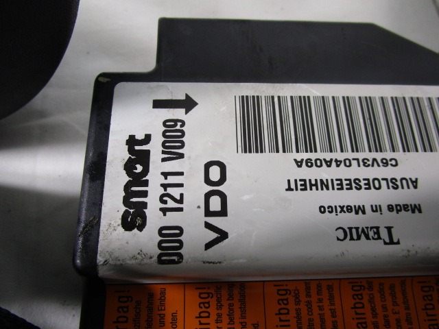 KIT AIRBAG KOMPLET OEM N. 18143 KIT AIRBAG COMPLETO ORIGINAL REZERVNI DEL SMART FORTWO CITY-COUPE CABRIO 450 MK1 (1998 - 2007) BENZINA LETNIK 2004