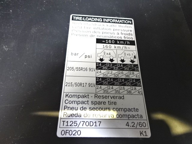 PREDAL ZA DOKUMENTE OEM N. 555500F010B0 ORIGINAL REZERVNI DEL TOYOTA COROLLA VERSO ZER ZZE12 R1 (2004 - 2009) BENZINA LETNIK 2005