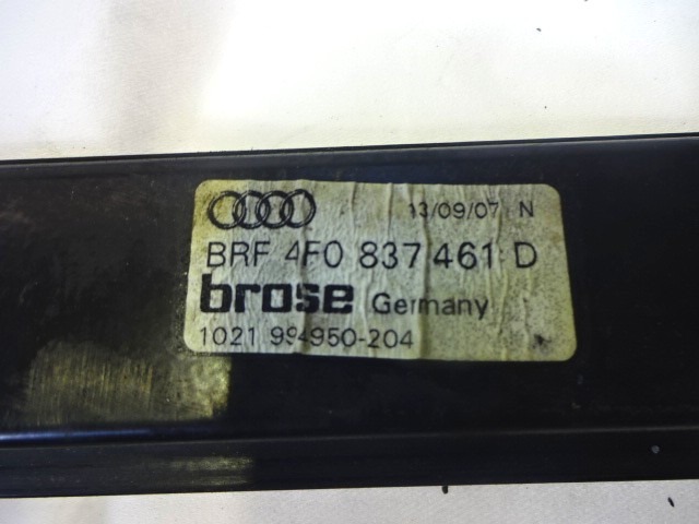 MEHANIZEM VETROBRANSKEGA STEKLA PREDNJIH VRAT OEM N. 4F0837461D ORIGINAL REZERVNI DEL AUDI A6 C6 4F2 4FH 4F5 BER/SW/ALLROAD (07/2004 - 10/2008) DIESEL LETNIK 2007