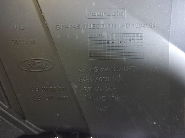 PREDAL ZA DOKUMENTE OEM N. 8A61-A06010-A ORIGINAL REZERVNI DEL FORD FIESTA CB1 CNN MK6 (09/2008 - 11/2012) DIESEL LETNIK 2008