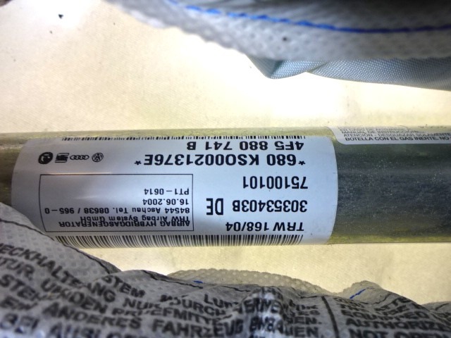 ZRACNA BLAZINA GLAVA LEVA OEM N. 4F5880741B ORIGINAL REZERVNI DEL AUDI A6 C6 4F2 4FH 4F5 BER/SW/ALLROAD (07/2004 - 10/2008) DIESEL LETNIK 2004