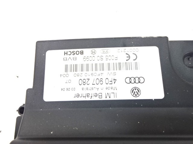 RACUNALNIK MOTORJA/REM OEM N. 4F0907280 ORIGINAL REZERVNI DEL AUDI A6 C6 4F2 4FH 4F5 BER/SW/ALLROAD (07/2004 - 10/2008) DIESEL LETNIK 2004