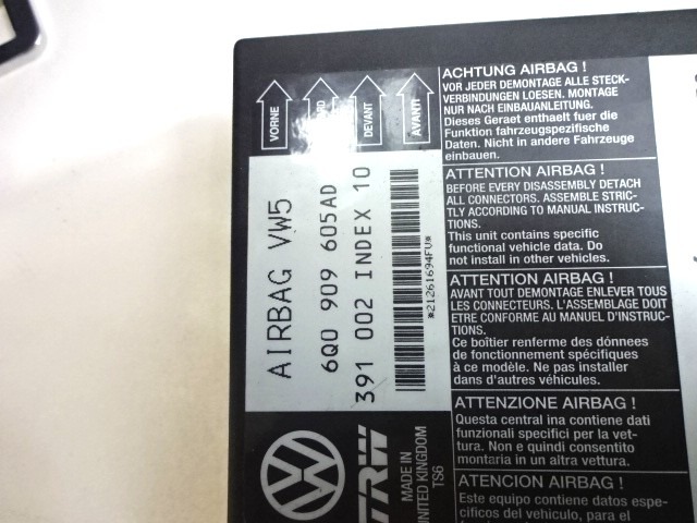 KIT AIRBAG KOMPLET OEM N. 23128 KIT AIRBAG COMPLETO ORIGINAL REZERVNI DEL SEAT IBIZA 6L1 MK3 R (02/2006 - 2008) BENZINA LETNIK 2006