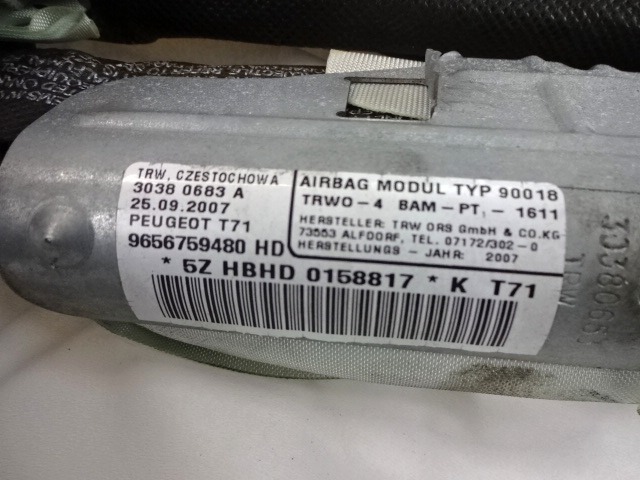 ZRACNA BLAZINA GLAVA LEVA OEM N. 9656759480 ORIGINAL REZERVNI DEL PEUGEOT 308 4A 4B 4C 4E 4H MK1 BER/SW/CC (2007 - 2013) DIESEL LETNIK 2008