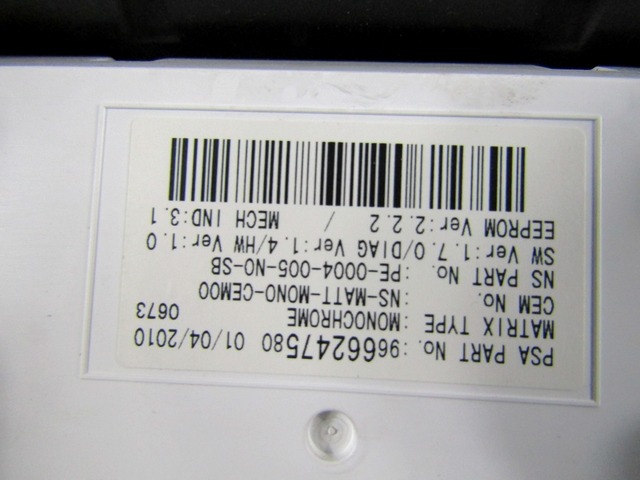 KILOMETER STEVEC OEM N. 9666247580 9666276380 ORIGINAL REZERVNI DEL PEUGEOT 3008 MK1 0U (2009 - 2016) DIESEL LETNIK 2010