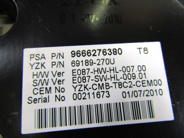 KILOMETER STEVEC OEM N. 9666247580 9666276380 ORIGINAL REZERVNI DEL PEUGEOT 3008 MK1 0U (2009 - 2016) DIESEL LETNIK 2010