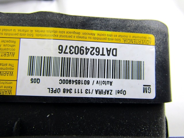 KIT AIRBAG KOMPLET OEM N. 18686 KIT AIRBAG COMPLETO ORIGINAL REZERVNI DEL OPEL ZAFIRA B A05 M75 (2005 - 2008) BENZINA LETNIK 2006