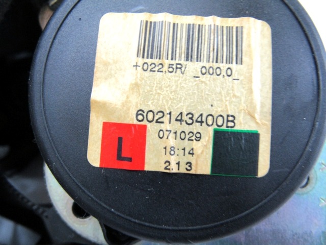 VARNOSTNI PAS OEM N. 602143400B ORIGINAL REZERVNI DEL OPEL ASTRA H A04 L48 L08 L35 L67 R 5P/3P/SW (2007 - 2010) DIESEL LETNIK 2008