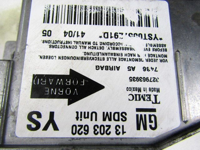 KIT AIRBAG KOMPLET OEM N. 17205 KIT AIRBAG COMPLETO ORIGINAL REZERVNI DEL OPEL MERIVA A X03 (2003 - 2006) DIESEL LETNIK 2005