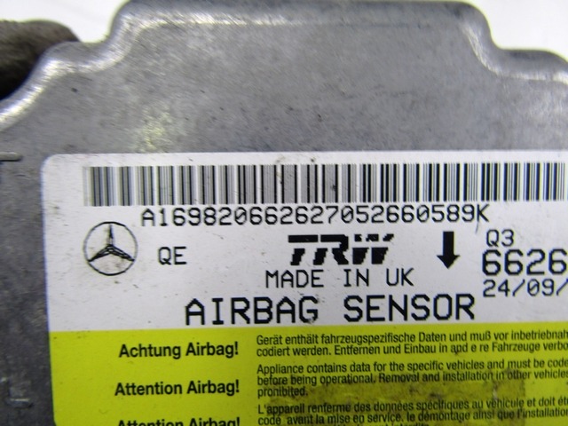 KIT AIRBAG KOMPLET OEM N. 18510 KIT AIRBAG COMPLETO ORIGINAL REZERVNI DEL MERCEDES CLASSE B W245 T245 5P (2005 - 2011) BENZINA LETNIK 2005