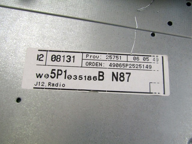 RADIO CD / OJACEVALNIK / IMETNIK HIFI OEM N. 5P1035186B ORIGINAL REZERVNI DEL SEAT ALTEA 5P1 (2004 - 02/2009)BENZINA LETNIK 2006