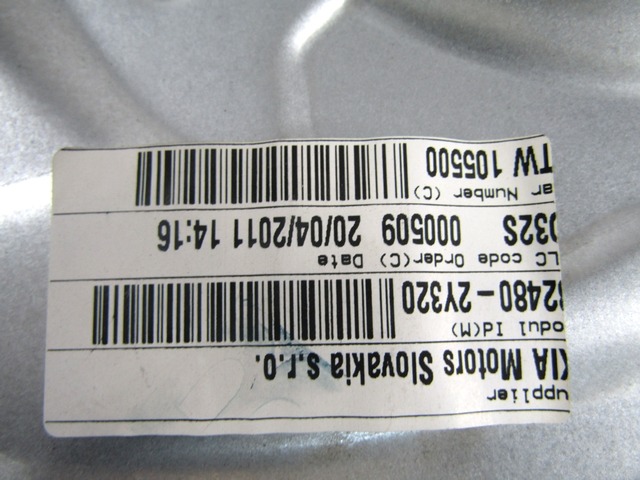 MEHANIZEM VETROBRANSKEGA STEKLA PREDNJIH VRAT OEM N. 82480-2Y320 ORIGINAL REZERVNI DEL HYUNDAI IX35 LM EL ELH (2009 - 2015)DIESEL LETNIK 2010