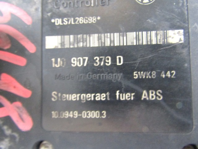 ABS AGREGAT S PUMPO OEM N. 1J0614117B ORIGINAL REZERVNI DEL VOLKSWAGEN GOLF IV 1J1 1E7 1J5 MK4 BER/SW (1998 - 2004) DIESEL LETNIK 1998