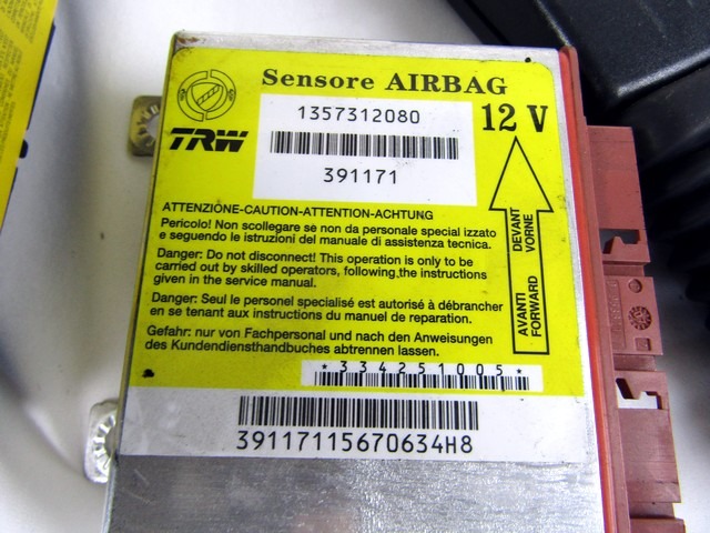 KIT AIRBAG KOMPLET OEM N. 33788 KIT AIRBAG COMPLETO ORIGINAL REZERVNI DEL CITROEN JUMPER MK2 (2006 - 2014) DIESEL LETNIK 2007