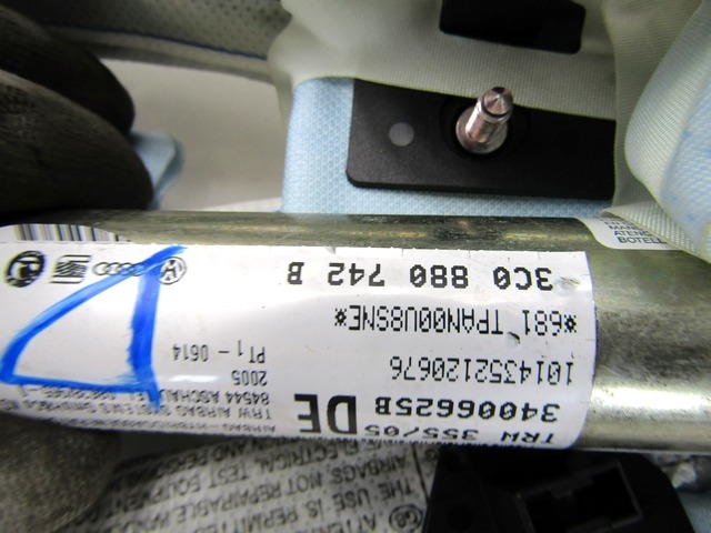 ZRACNA BLAZINA GLAVA DESNA OEM N. 3C0880742B ORIGINAL REZERVNI DEL VOLKSWAGEN PASSAT B6 3C2 3C5 BER/SW (2005 - 09/2010)  DIESEL LETNIK 2006