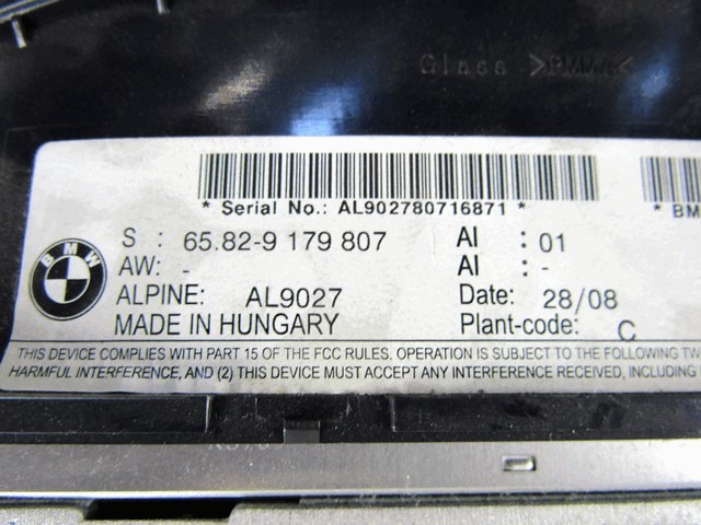 REZERVNI DELI, RADIJSKO-NAVIGACIJSKE NAPRAVE OEM N. 9185536 ORIGINAL REZERVNI DEL BMW SERIE 3 BER/SW/COUPE/CABRIO E90/E91/E92/E93 (2005 -2009) DIESEL LETNIK 2008
