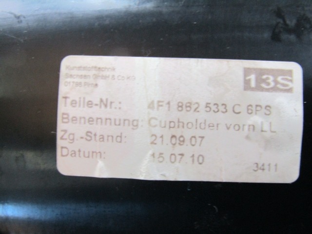 PEPELNIK / DRZALA ZA PIJACO OEM N. 4F1862533C ORIGINAL REZERVNI DEL AUDI A6 C6 R 4F2 4FH 4F5 BER/SW/ALLROAD (10/2008 - 2011) DIESEL LETNIK 2010