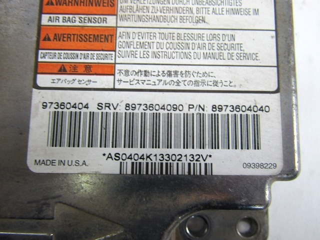 KIT AIRBAG KOMPLET OEM N. 19199 KIT AIRBAG COMPLETO ORIGINAL REZERVNI DEL ISUZU D-MAX TFR TFS MK1 (2003 - 2008) DIESEL LETNIK 2004