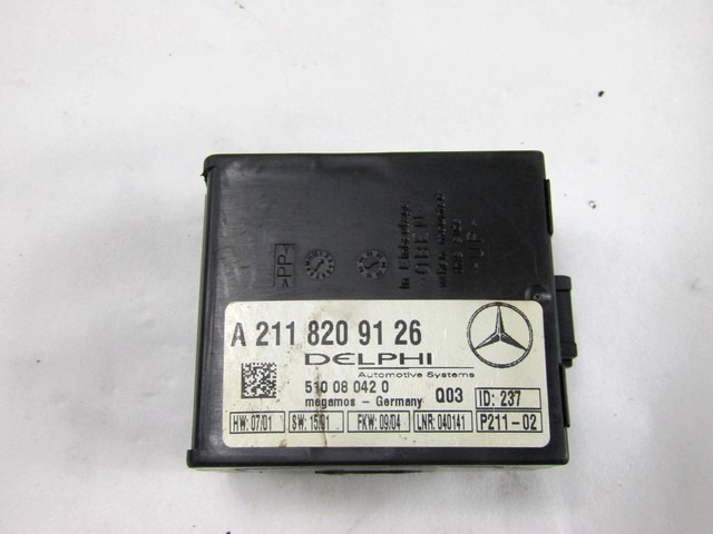 RACUNALNIK AVTOALARMA/BLOKADA MOTORJA OEM N. A2118209126 ORIGINAL REZERVNI DEL MERCEDES CLASSE S W220 (1998 - 2006)DIESEL LETNIK 2004