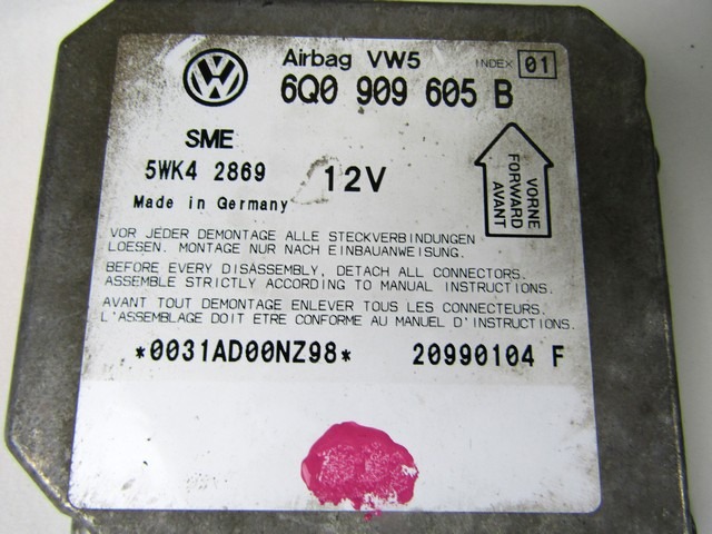 KIT AIRBAG KOMPLET OEM N. 8444 KIT AIRBAG COMPLETO ORIGINAL REZERVNI DEL VOLKSWAGEN PASSAT B5 3B2 3B5 BER/SW (08/1996 - 11/2000)DIESEL LETNIK 1999