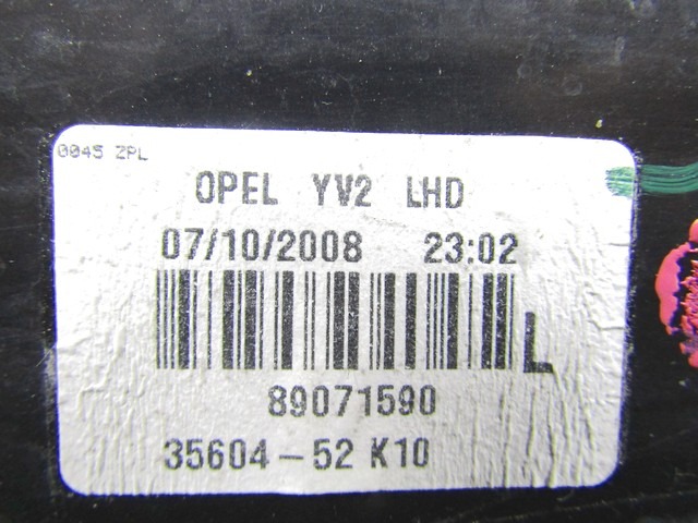 ZADNJI LEVI ZAROMET OEM N. 3560452K10 ORIGINAL REZERVNI DEL OPEL AGILA B H08 (2008 - 2015)BENZINA LETNIK 2009