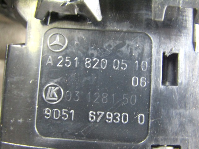 ZADNJE STIKALO OEM N. A2518200510 ORIGINAL REZERVNI DEL MERCEDES CLASSE A W169 5P C169 3P R (05/2008 - 2012) BENZINA LETNIK 2008