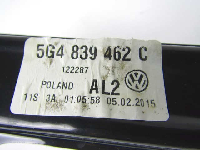 MEHANIZEM DVIGA ZADNJIH STEKEL  OEM N. 5Q0959812 ORIGINAL REZERVNI DEL VOLKSWAGEN GOLF VII 5G1 BQ1 BE1 BE2 BA5 BV5 MK7 (2012 - 2017)DIESEL LETNIK 2015