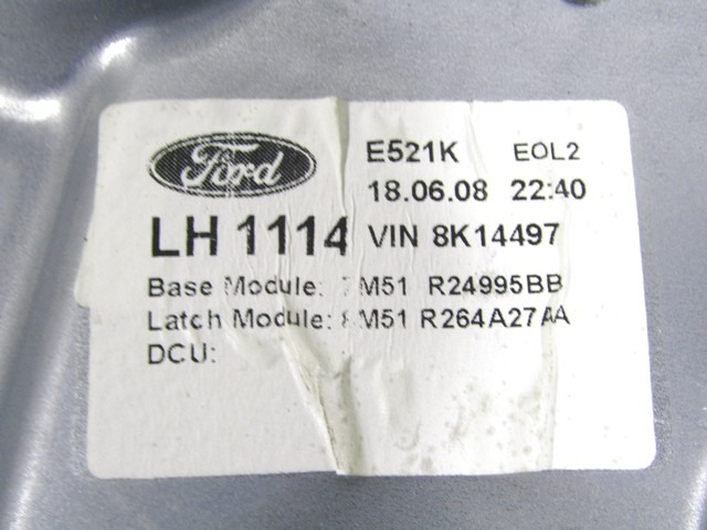 ROCNI SISTEM ZA DVIGOVANJE ZADNJEGA STEKLA  OEM N. 7M51-R24995BB ORIGINAL REZERVNI DEL FORD FOCUS CMAX DM2 MK1 R (04/2007 - 2010) DIESEL LETNIK 2008