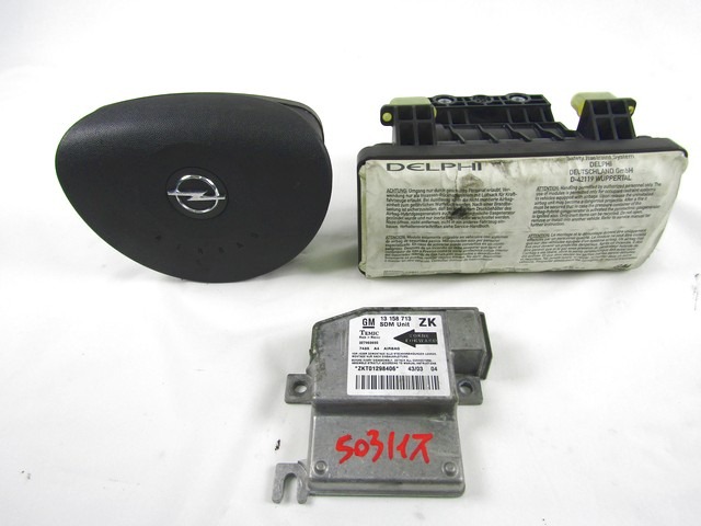 KIT AIRBAG KOMPLET OEM N. 17205 KIT AIRBAG COMPLETO ORIGINAL REZERVNI DEL OPEL MERIVA A X03 (2003 - 2006) DIESEL LETNIK 2003