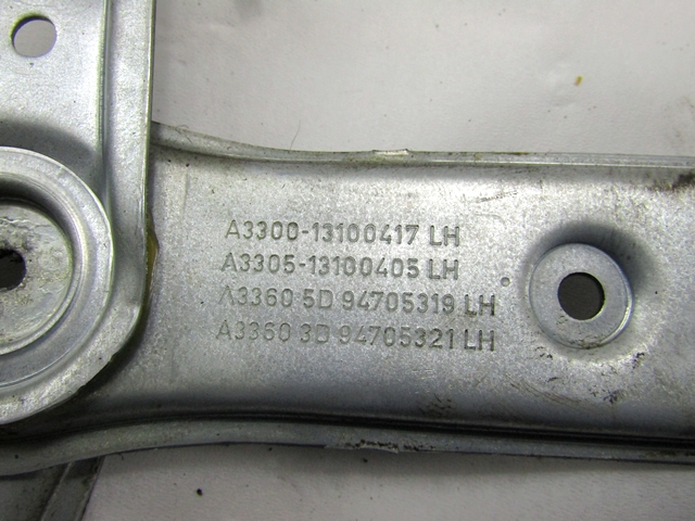 MEHANIZEM DVIGA SPREDNJIH STEKEL  OEM N. 13101478 ORIGINAL REZERVNI DEL OPEL ASTRA H A04 L48 L08 L35 L67 R 5P/3P/SW (2007 - 2010) DIESEL LETNIK 2008