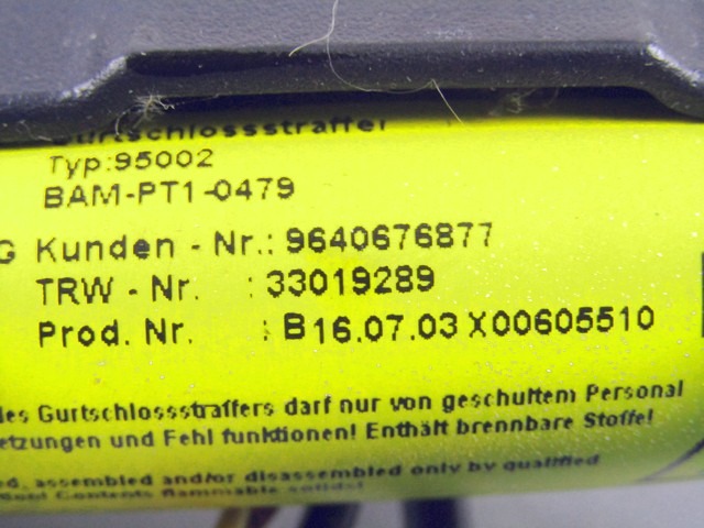 KIT AIRBAG KOMPLET OEM N. 17277 KIT AIRBAG COMPLETO ORIGINAL REZERVNI DEL CITROEN C3 / PLURIEL MK1 (2002 - 09/2005) BENZINA LETNIK 2003