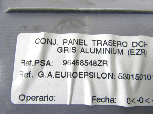 NOTRANJA OBLOGA ZADNJEGA BOKA  OEM N. 96468548ZR ORIGINAL REZERVNI DEL CITROEN C3 / PLURIEL MK1 (2002 - 09/2005) BENZINA LETNIK 2003