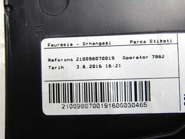 SREDINSKA KONZOLA  OEM N. 689210618R ORIGINAL REZERVNI DEL RENAULT CLIO BH KH MK4 (2012 - 2019)DIESEL LETNIK 2016