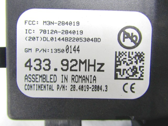 ANTENE OEM N. 13500144 ORIGINAL REZERVNI DEL CHEVROLET AVEO MK2 T300 (2011 - 2015) DIESEL LETNIK 2012