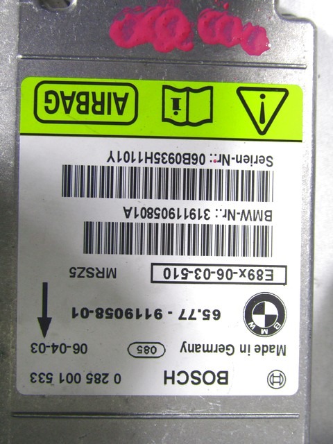 KIT AIRBAG KOMPLET OEM N. 58283 KIT AIRBAG COMPLETO ORIGINAL REZERVNI DEL BMW SERIE 1 BER/COUPE/CABRIO E81/E82/E87/E88 (2003 - 2007) DIESEL LETNIK 2006