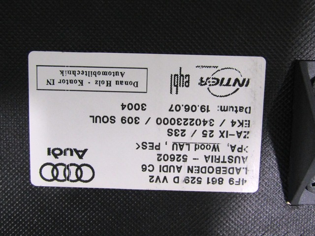 TALNE OBLOGE OEM N. 4F9861529D ORIGINAL REZERVNI DEL AUDI A6 C6 4F2 4FH 4F5 BER/SW/ALLROAD (07/2004 - 10/2008) DIESEL LETNIK 2007