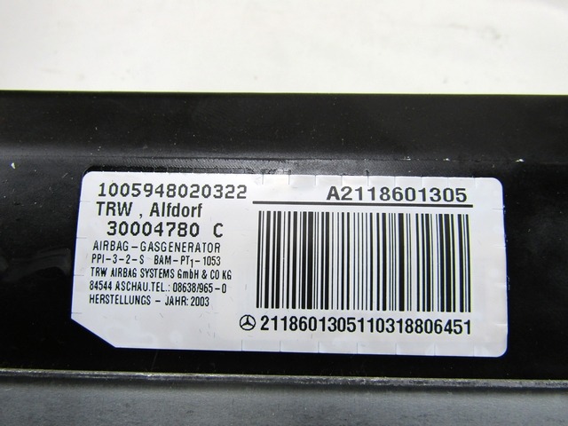 KIT AIRBAG KOMPLET OEM N. 17129 KIT AIRBAG COMPLETO ORIGINAL REZERVNI DEL MERCEDES CLASSE E W211 S211 BER/SW (03/2002 - 05/2006) DIESEL LETNIK 2003