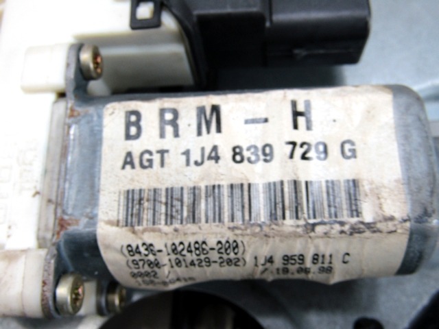 MEHANIZEM DVIGA ZADNJIH STEKEL  OEM N. 1J4839729G ORIGINAL REZERVNI DEL VOLKSWAGEN GOLF IV 1J1 1E7 1J5 MK4 BER/SW (1998 - 2004) BENZINA LETNIK 1998