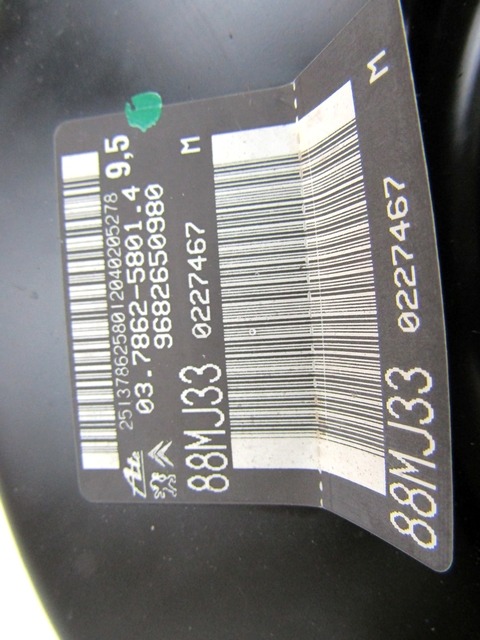 SERVO OJACEVALNIK ZAVOR S PUMPO OEM N. 9682650980 ORIGINAL REZERVNI DEL PEUGEOT 5008 0U 0E MK1 (2009 - 2013) DIESEL LETNIK 2010