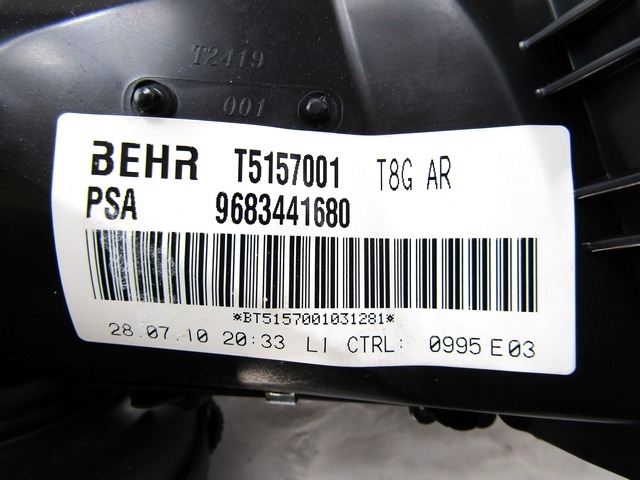 VENTILATOR  KABINE  OEM N. 9683441680 ORIGINAL REZERVNI DEL PEUGEOT 5008 0U 0E MK1 (2009 - 2013) DIESEL LETNIK 2010