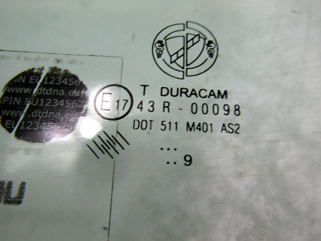 STEKLO SPREDNJIH LEVIH VRAT OEM N. 51754279 ORIGINAL REZERVNI DEL LANCIA MUSA 350 R (09/2007 - 8/2013) BENZINA/GPL LETNIK 2009