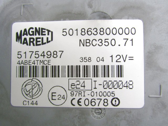 KOMPLET ODKLEPANJE IN VZIG  OEM N. 18251 KIT ACCENSIONE AVVIAMENTO ORIGINAL REZERVNI DEL LANCIA MUSA 350 (2004 - 2007) DIESEL LETNIK 2005