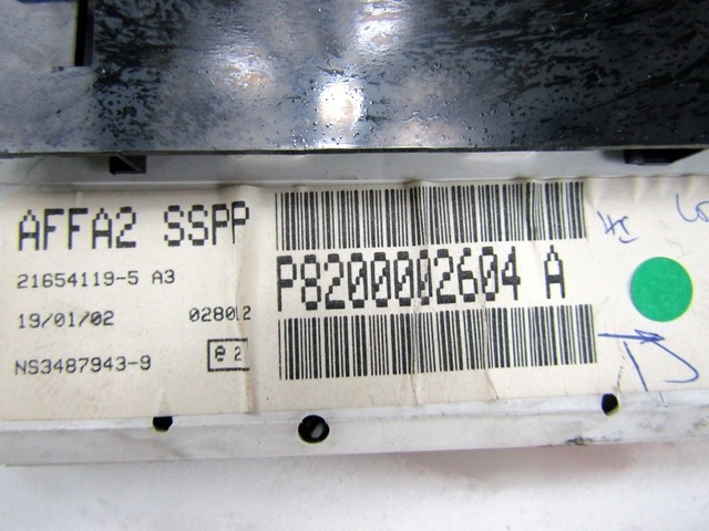 POTOVALNI RACUNALNIK OEM N. 8200002604 ORIGINAL REZERVNI DEL RENAULT LAGUNA BG0/1 KG0/1 MK2 BER/SW (11/2000 - 12/2004) DIESEL LETNIK 2002