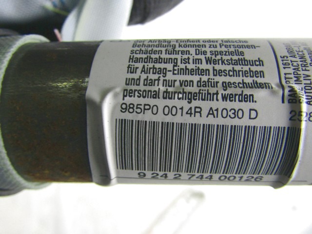 ZRACNA BLAZINA GLAVA DESNA OEM N. 985P00014R ORIGINAL REZERVNI DEL RENAULT SCENIC XMOD / SCENIC JZ0/1 MK3 (2009 - 2012) DIESEL LETNIK 2009