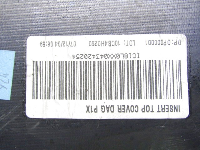 KIT AIRBAG KOMPLET OEM N. 17906 KIT AIRBAG COMPLETO ORIGINAL REZERVNI DEL VOLVO V50 545 (2004 - 05/2007) DIESEL LETNIK 2005